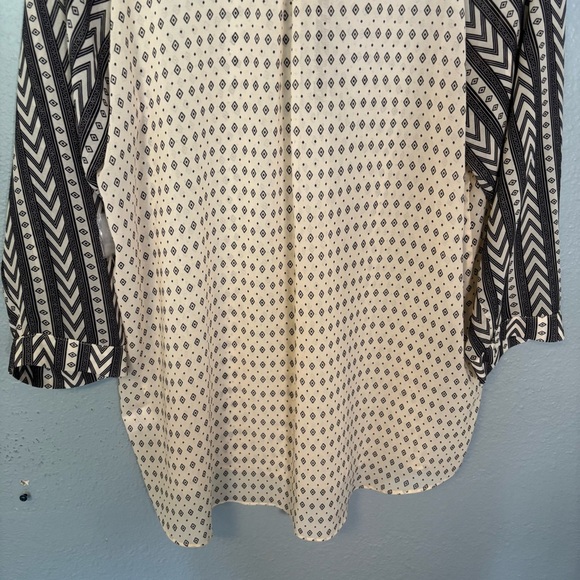 NWT Gentle Fawn Solitude Cream and Black Relaxed Buttoned Blouse Boho‎ - Picture 9 of 10